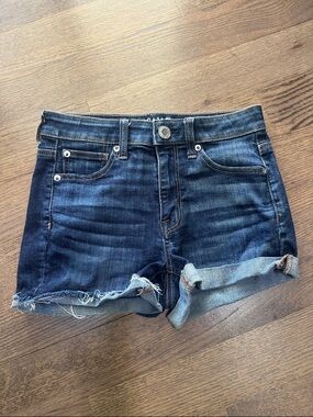 American Eagle Outfitters Dark Indigo Rolled Cuff Denim Shorts
